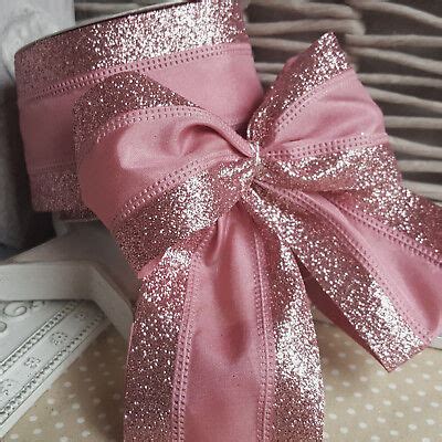 pink christmas wired ribbon